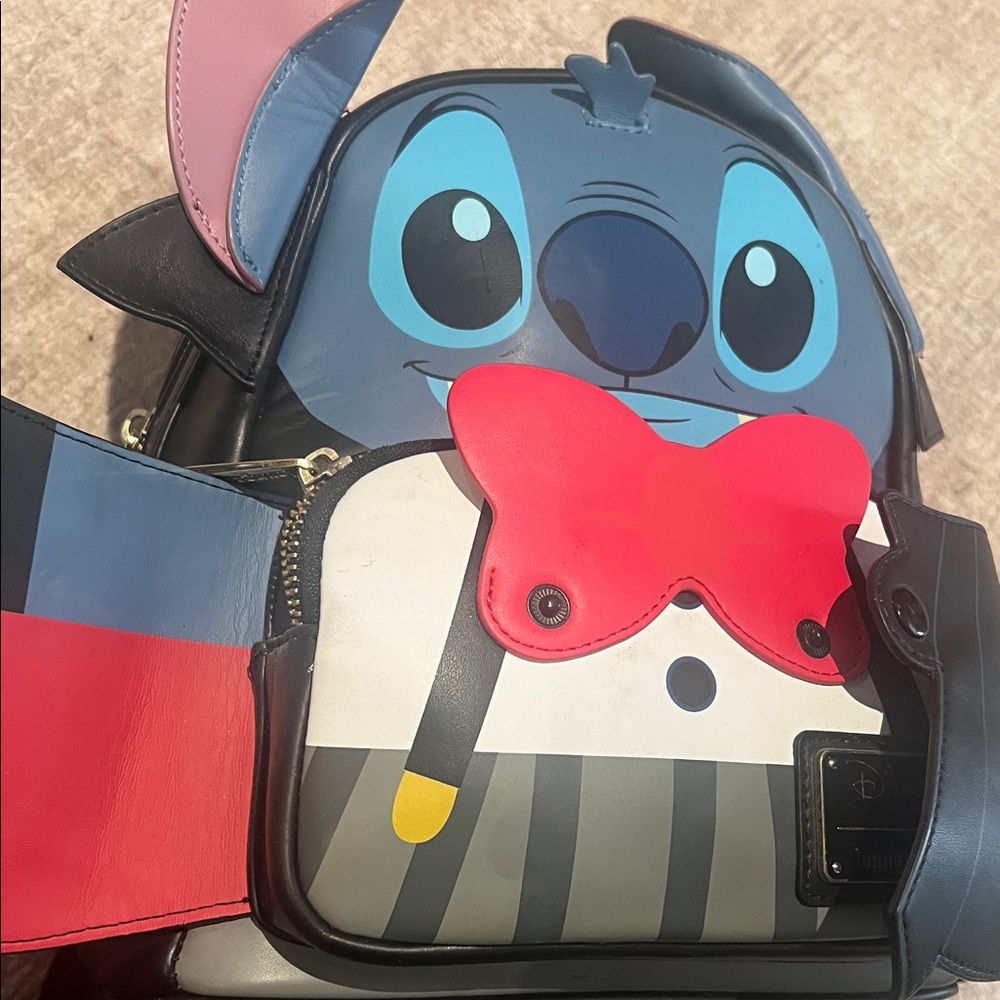 Disney Loungefly Mini Backpack Vampire Stitch Bow… - image 2